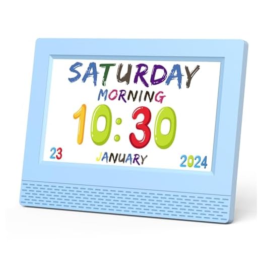 Kids Digital Alarm Clock Colorful, 7" Large LED Time Display Children's Sleep Trainer, Eye-Caring Digital Clock for Girls Boys Bedrooms Bedside, 17 Alarm Clock Settings Easy to Use Kids Birthday Gift