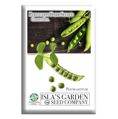 Perfection Dark Seeded Garden Pea Seeds (Pisum sativum) – 50+ Non-GMO & Heirloom Seeds, Sweet Tender Peas for Fresh Eating, Freezing, or Cooking, by Isla’s Garden Seeds, Great Home Garden Gift