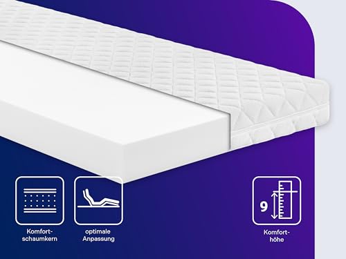 Traumnacht BT Kiddy Kindermatratze Pure , 70 x 140 cm, Schadstoffgeprüft nach Öko-Tex Standard 100, hautfreundlicher Bezug abnehmbar und waschbar, produziert nach deutschem Qualitätsstandard