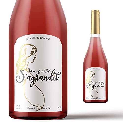 OLYMPE - Etiquette Premium Annonce Grossesse Originale- Bouteille Grands Parents - La famille s'agrandit - Etiquette Vin - Champagne Annonce Naissance Cover