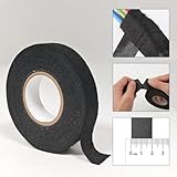 6 Rolls Wiring Harness Loom Insulating Tapes, Black Fabric Tape Adhesive Wiring Loom Tape 19mm x 15m, Heat Proof Cloth Electrical Tapes for Car Automotive Motorcycle Vehicle Cable Looms Wrap Fixing - Image 6