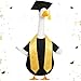 Cosblank Black Graduation Porch Goose Outfit Plastic Lawn Goose Clothes Graduation Cap and Gown Stoles Geese Outfit for Cement Geese Statue Outdoor Patio Yard Lawn Art Decoration (17'')