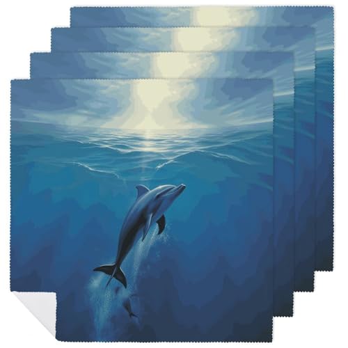 Servilletas de Tela Dolphins in The Ocean 4 Piezas miniatura 1