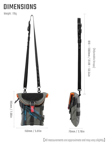 Sac EDC multifonction TACTICAL GEEK EXT14 gris avec compartiment anti-RFID