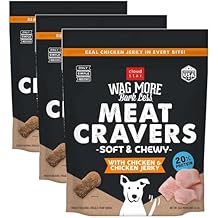Cloud Star Wag More Bark Less Meat Cravers Soft Chews Dog Treats, Chicken 5 oz. Bag Pack of 3