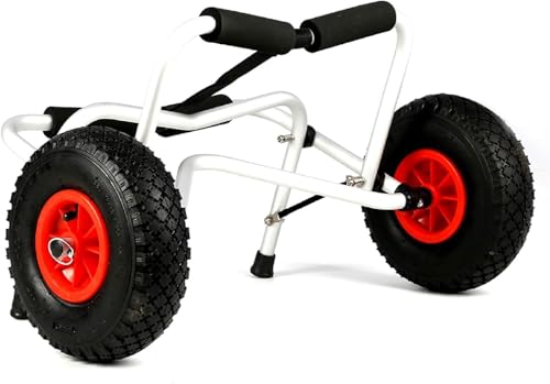 ARATERVIO Faltbarer Kajakwagen bis 100 kg Aluminium Kanuwagen mit Spannriemen Bootswagen Transportwagen für Kajak Kanu Surfboard Leichter Kajak Transportwagen für Wassersport
