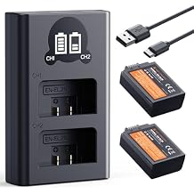 K&F CONCEPT 1600mAh EN-EL25 Battery 2-Pack EN-EL25A Battery and Dual LCD Battery Charger for Nikon Z50II, Z50, Z30, Z FC Camera MH-32 Battery Charger