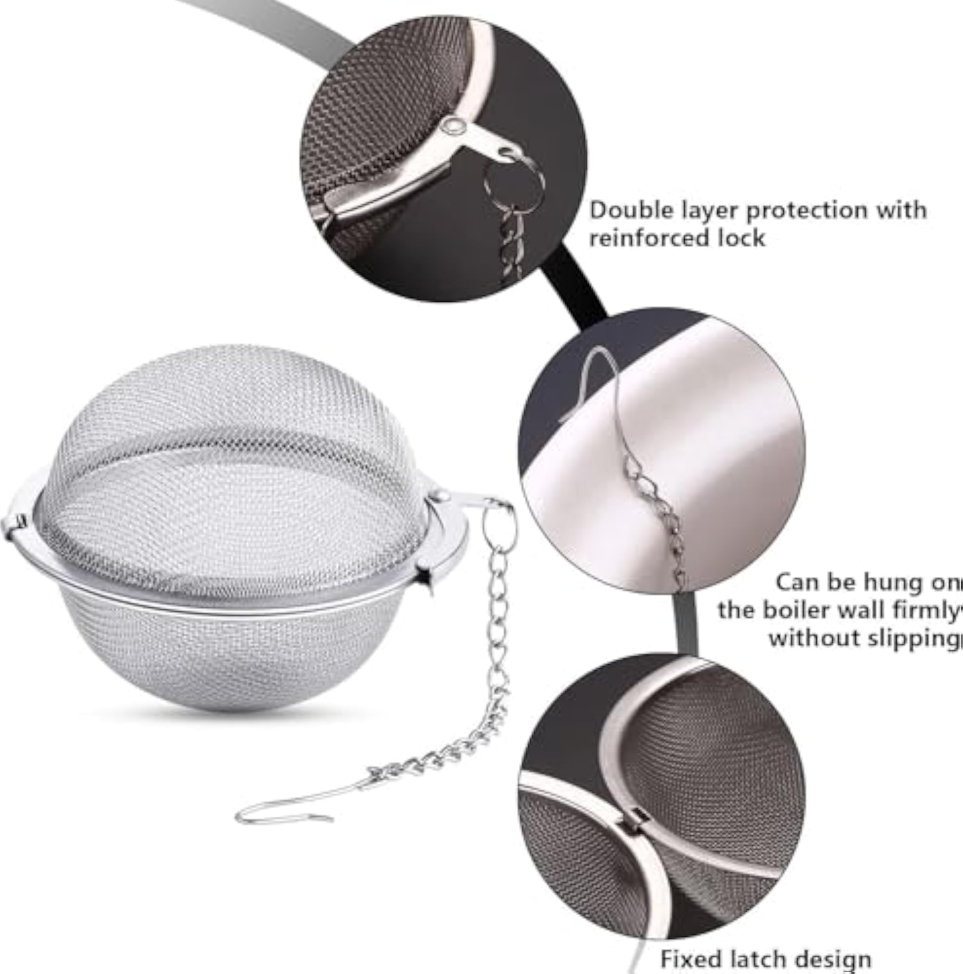 Stainless Steel Tea Infuser with Chain Hook