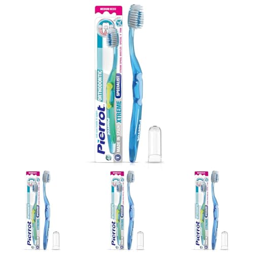 Pierrot Cep. Dental Orthodontic Xtreme, Spazzolino da Denti Multicolor, Manuale, Riutilizzabile (Confezione da 4)