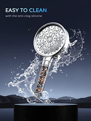 Handheld Shower Head With Filter,High Pressure 6 Spray Modes Showerhead With 70" Hose, Bracket And 15 Stage Water Softener Filters For Hard Water Remove Chlorine And Harmful Substance #TOP5