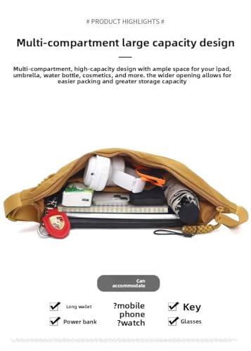 Image of GLOSSY Nylon Crescent Crossbody Sling Bag For Women and Girls, 3 Zippers, Lightweight, Travel and Casual use