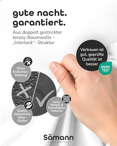 Sämann Jersey Spannbettlaken Spannbetttuch für Laufgitter 100x100 cm, Baumwolle Natur