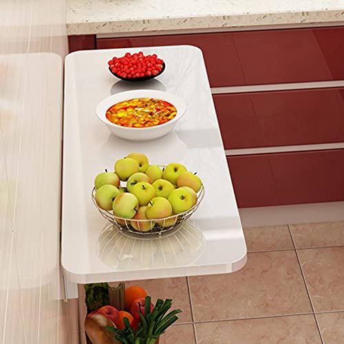 Wall Mounted Folding Desk Drop Leaf Table Fold Down Desk, Wood Laundry Folding Table Floating Desk, Foldable Computer Desk Wall Mount, Wall Desks Workbench For Small Spaces 40Cm-120Cm ( Color : White #TOP1