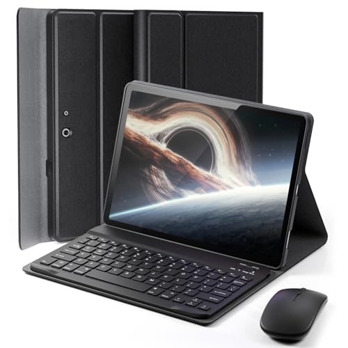 TUNKARMOR Case Keyboard for Microsoft Surface Go 4/3/2/1 10.5/10 inch Mouse and Magnetically Keyboard Slim Case with Pen Holder Auto Sleep/Wake - Black