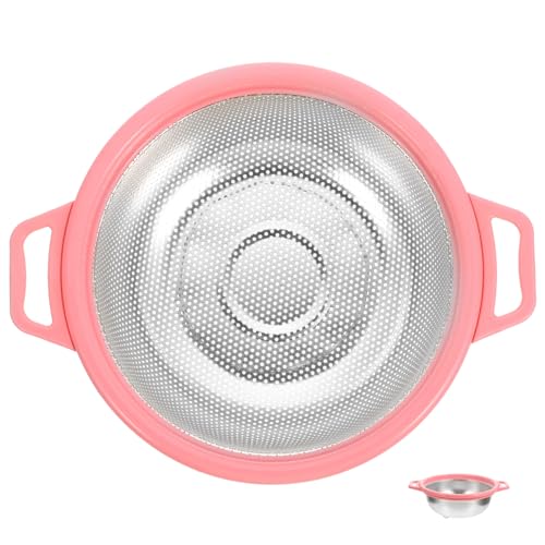 VALICLUD 1pezzi Scolapasta in Acciaio Resistente Per Lavaggio Riso e Verdure Setaccio Drenante Multifunzionale Con Fori Per Scarico Rapido e Pulizia Facile Per Frutta e Carne