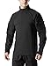 CQR Men's Combat Shirt Tactical 1/4 Zip Long Sleeve Military BDU Shirts Camo EDC Top with Pockets, Combat Shirts Black, Large