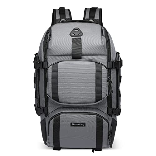 VARLIVOO Mochila Hombre 17.3 Pulgadas Grande Mochila Portatil con Puerto USB Cerradura Antirrobo Mochila Negocio Viajar Escolar Cubierta Impermeable Daypack con Bolsillos Aislados Gris
