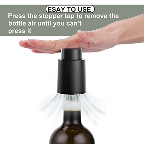 [2 PACK]Rolhas para Garrafas de Vinho, Rolhas Reutilizáveis, Conservador de Vinho a Vácuo com Regist