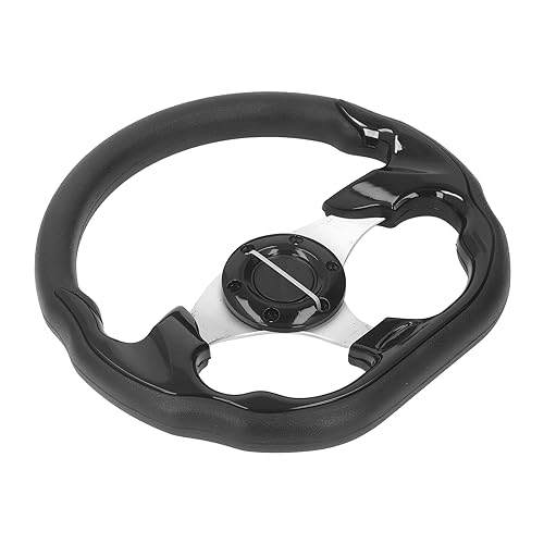 KIMISS 13 Zoll Auto Racing Lenkrad PU Leder Racing Stil Komfortable Griff Modifikation Auto Ersatz