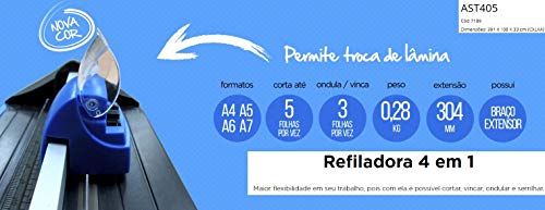 Refiladora de Papel Aurora p/até 5 folhas 75g, 4 em 1