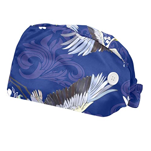 Chapeaux de travail grue japonaise couvre-chef unisexe casquette pour hommes femmes imprimé floral