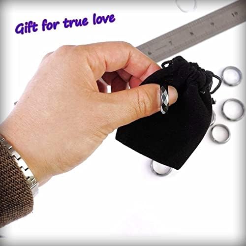 10PCS Hematite Rings/Crystals Rings/Women Mens Black Band for Gifts (Faceted)