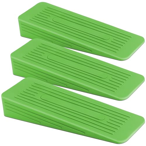 Image of AFFIXERS Door Stop | Door Stoppers for Floor Anti-Skid, Durable, and Heavy Duty Rubber Door Stops | Ideal for All Types of Surfaces | Door Wedges Indoors (Green, Pack of 3)