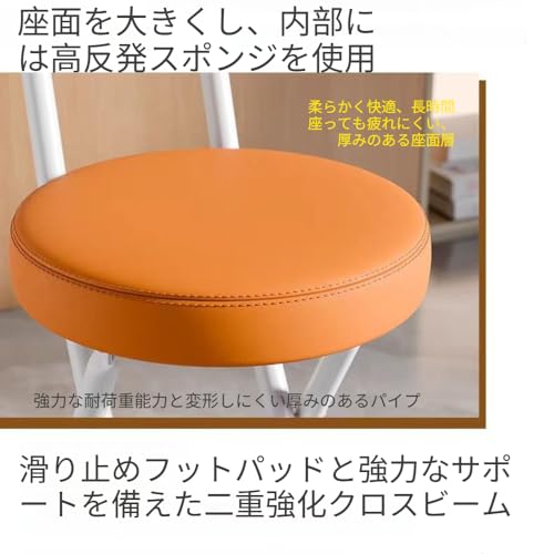 Zekono折り畳み椅子 丸座面 コンパクト 屋内外兼用 キャンプ釣り用 (ブラウン) [4]