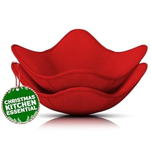 2 Pcs Microwave Bowl Cozy Holders 7.5″ × 7.5″ – Heat-Resistant Fabric Bowl Holders for Hot Food, for Standard Dishes up to 6.5″ and Plates 7.1″, Washable & Reusable – Practical Christmas Kitchen Gifts