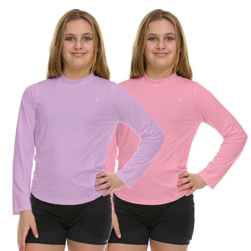 Volcom Girls Rash Guard 2 Pack Rash Guard for Girls Long Sleeve Swim Shirt SPF50+
