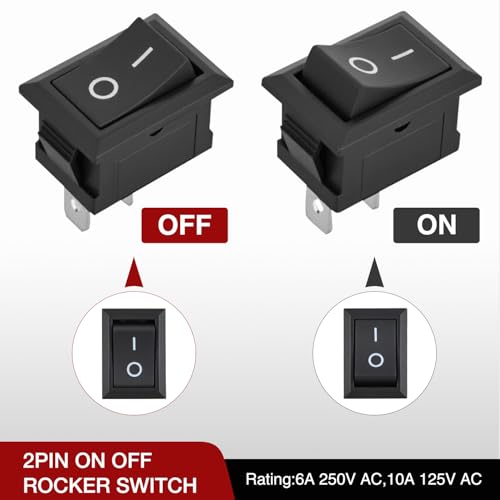 Image of Nilight 10PCS Mini ON /Off Rocker Switch 2 Pin SPST