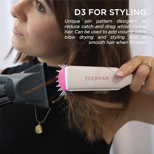 Denman Curly Hair Brush D3 (Cherry Blossom) 7 Rows Detangling, Separating, Shaping and Defining Curls - For Women and Men
