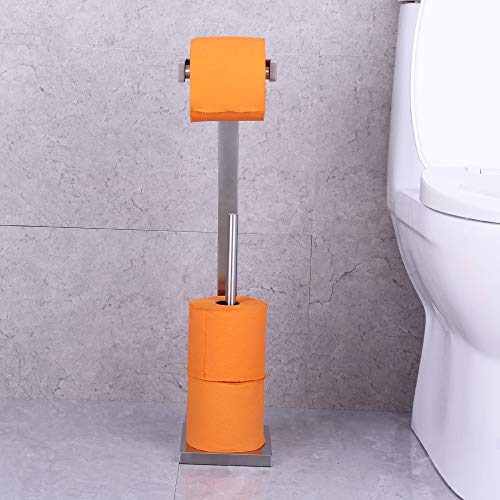 Gerzwy Bathroom Free Standing Toilet Paper Holder Toilet Roll Holder For Bath Sus 304 Stainless Steel, Brushed Finish #TOP7