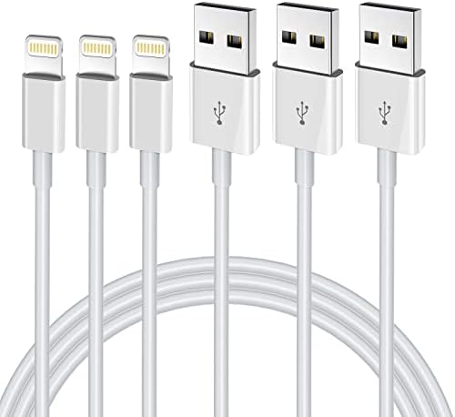 iPhone Charger 3FT, [Apple MFi Certified] Lightning Cable Original 3Pack USB Power Fast Charging Data Sync Transfer Cord Compatible with iPhone 13/12/11 Pro Max/XS MAX/XR/XS/X/8/7/Plus/6S/6/SE/5S（3FT）
