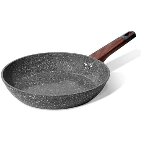 Innerwell 8 Inch Nonstick Frying Pan Skillet, Egg pan, Non Stick Granite Fry Pan Egg Pans Omelet Pans, Chef's Nonstick Frying Pans, Small Frying Pan Nonstick PFOA Free Cover