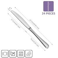 Gifcomda Tafelmesser, Edelstahl Buttermesser 24 Stück (22.7cm,8.94 inch), Frühstücksmesser/Buttermesser/Messer Set für Zuhause Restaurant Partei, Spülmaschinenfest – Ansicht 2