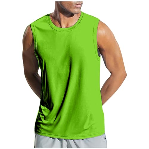 Camiseta sin mangas para hombre, para correr, gimnasio, deportes, talla grande, para vacaciones, atletismo, entrenamiento, camiseta sin mangas, camiseta básica para playa, ajuste holgado, para hombre