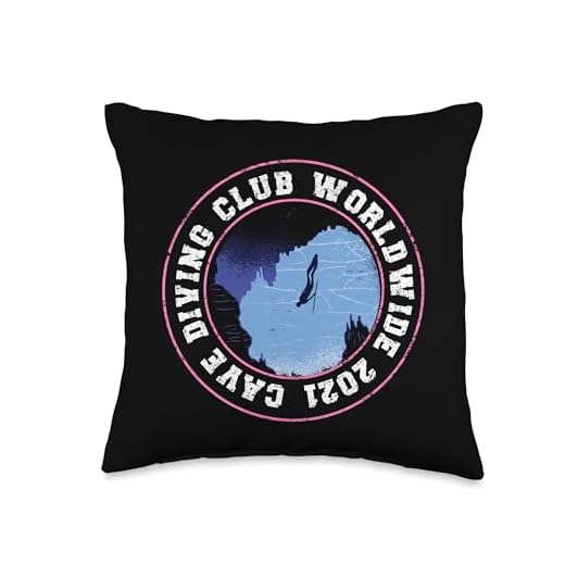 Cave Diver gift idea - Cave diving equipment Cave Diving Club Worldwide 2021-Cave Diver Throw Pillow, 16x16, Multicolor