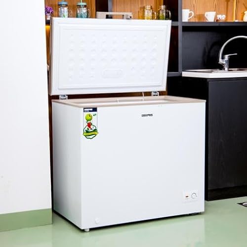 Geepas 200 Liter 125 W Chest Freezer with Adjustable Thermostat | Model No GCF2509WSH with 2 Years Warranty