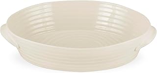 Portmeirion Sophie Conran Pebble Large Oval Handled Roasting Dish, Large Porcelain Casserole Serveware, 13.5" x 9.5" - Dishwasher, Microwave, Freezer, Oven Safe, Ideal for Modern Kitchens
