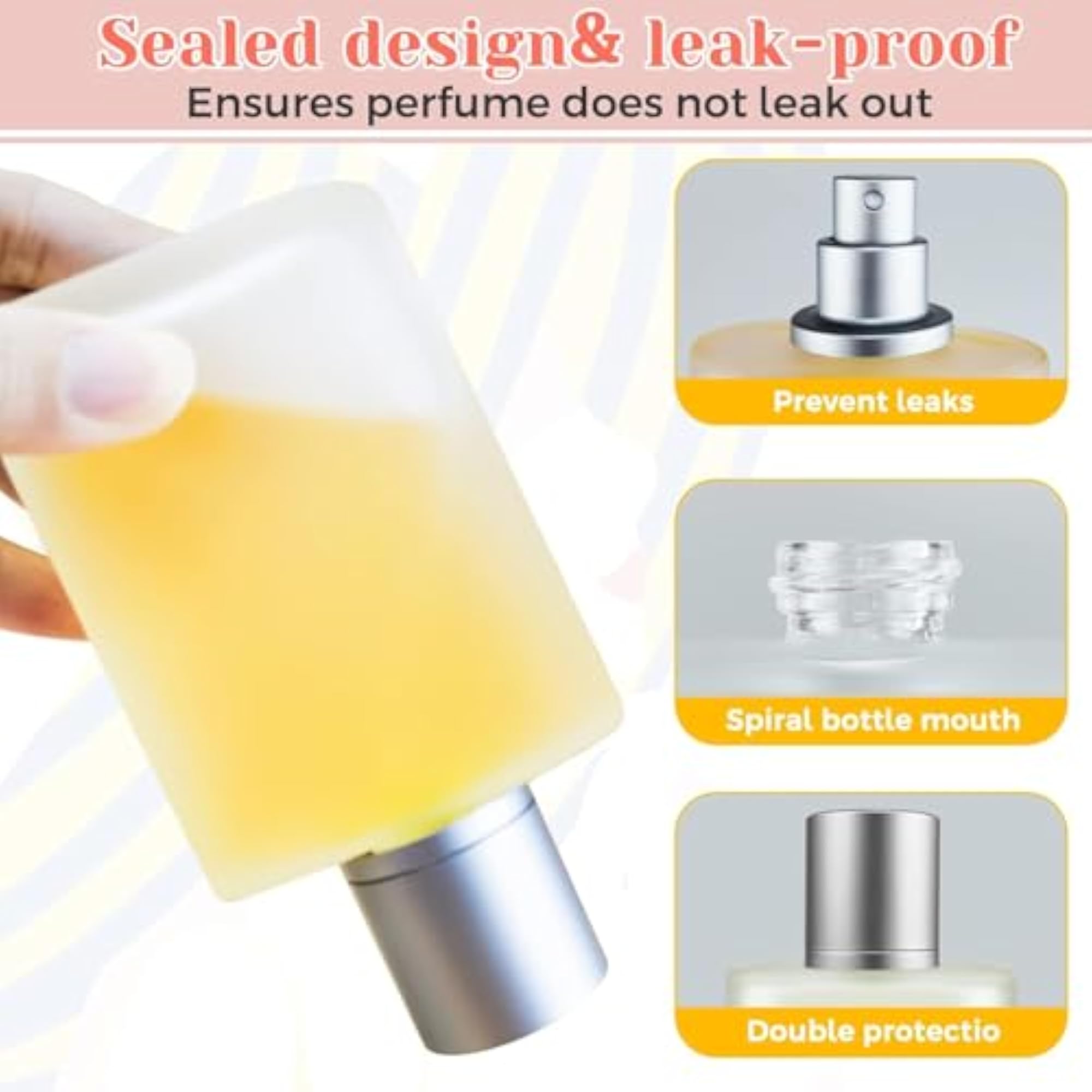 4Pcs 50ml Clear Glass Perfume Atomiser Spray Bottles Set