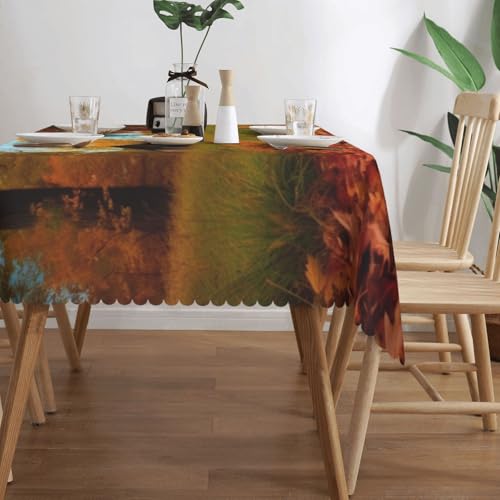 Nappe polyester lavable 137x183 rectangulaire anti-tache Gallery for Fall