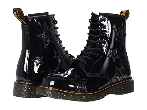 Image of Dr. Martens Kid's Collection 1460 Lace Up Fashion Boot (Big Kid) - Boots for Kids - Leather Lining & Upper Black Patent Lamper /Cosmic Glitter 5 UK (US 6 Big Kid) M
