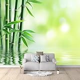 Bambù Pianta Verde Poster Giganti da Parete Verde Fotomurale Carta da Parati TNT Murale alla Moda Decorazione da Muro, Fotografica Murale per Camera Letto Sala 300x210 cm