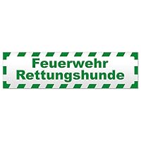 Kiwistar Magnetschild "Feuerwehr Rettungshunde" - 30 Cm, Neongrün, Magnetisch Für Auto & Mehr