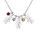 Grand Made Collana da Ragazzo 1-5 Nomi da Ragazza con Pietre di Nascita simulate Collane di Amicizia con Pendente a Forma di Bambola in Argento BFF Personalizzato per San Valentino (3 Names)