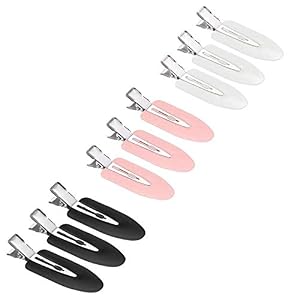 Hairpin[9 Pcs], No Bend Hair Clips, No Crease Hair Clips Pin Curl Clips, Makeup Seamless Hair Clip Clamps for Girl Woman Makeup Bangs Hair Styling(Pink, White, Black)