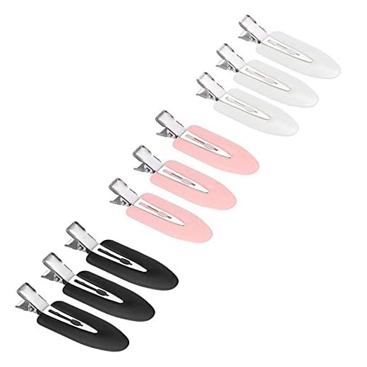 JeoPoom Pinzas para el Pelo sin Doblar Clips[9 Piezas], Sin Dobleces, Sin Marcas, Sin Arrugas, Herramienta de Clips de Peinado(Negro, Blanco, Rosa)