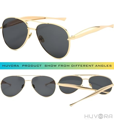 Image of Trending Aviator UV400 Unisex Sunglasses with Designer Metal Frame - Stylish Retro Sun Glasses for Man & Woman - Party Driving Fashion Branded Trendy UV Protected Classy Goggles