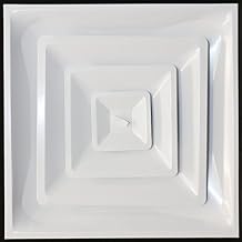 Drop Ceiling HVAC Supply Grille - for T-Bar Lay-in - 3 Coned - 24" x 24" - for 10" Vent Connection